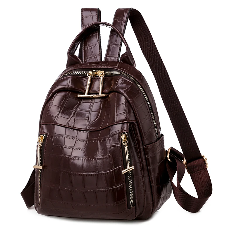 Женский рюкзак с защитой от краж, повседневный модный рюкзак с каменным узором, дикая волна, двойное использование, простой рюкзак для путешествий для девочек, школьные рюкзаки для женщин