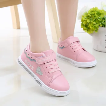 

2020 New Kids Shoes School PU Tennis Shoes Fashion Lovely Girls Princess Casual Shoes Children Running Sneakers Fashion Sequins
