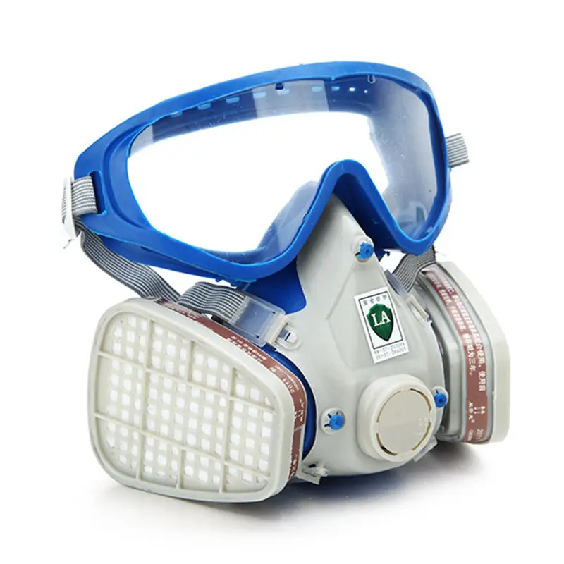 

Gas Mask With Glasses Full Face Protective Mask Anti-dust Paint Chemical Masks Activated Carbon Fire Escape Breathing Apparatus