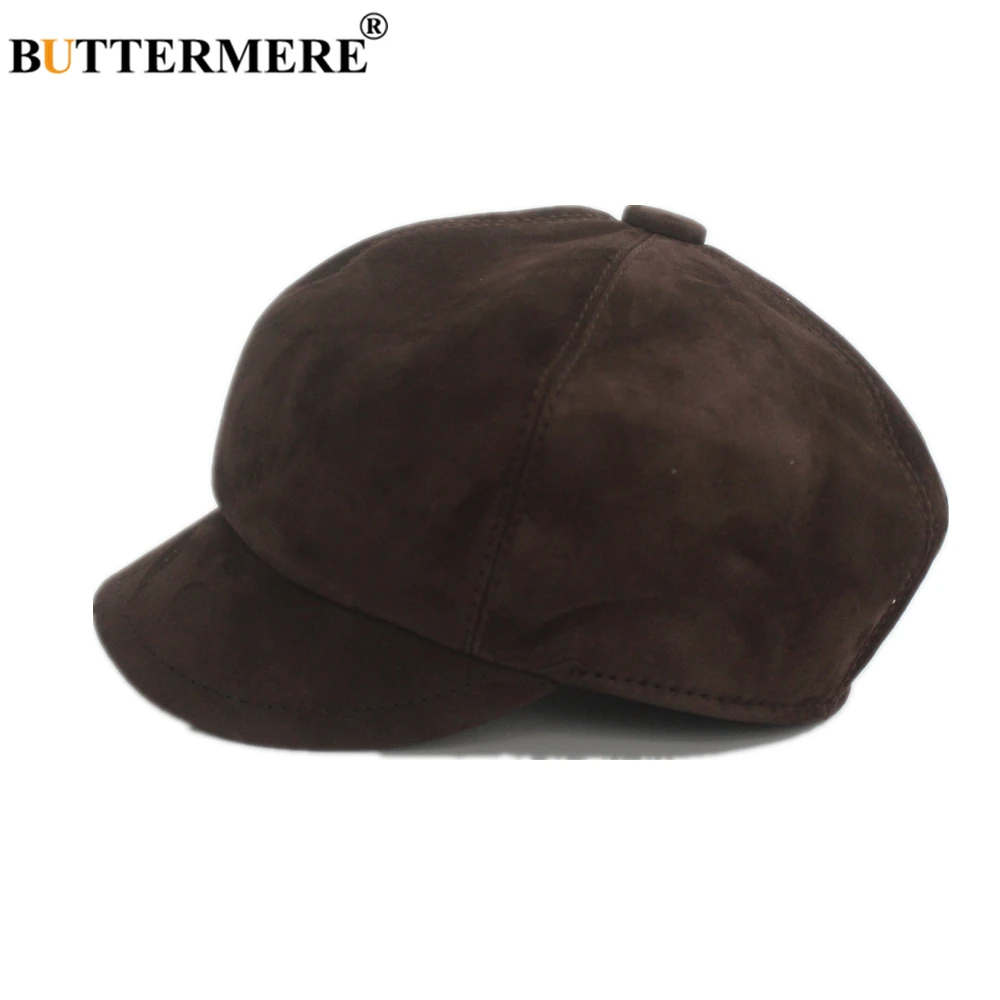 BUTTERMERE/фиолетовая замшевая Кепка Newsboy для женщин осенне зимние шапки винтажный