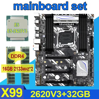 شراءJINGSHA X99 اللوحة الأم مع Xeon E5 2620 V3 LGA2011-3 وحدة المعالجة المركزية 2 قطعة X 16 جيجابايت = 32 جيجابايت 2133 ميجا هرتز ذاكرة DDR4 USB3.0 M.2 Wifi واجهة