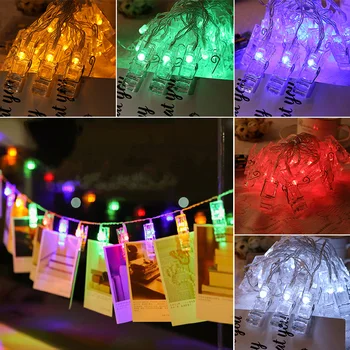 

6 Colors Garland LED String Lights Card Photo Clip 40LEDs Chandelier Flash Lamp Ice Christmas Decoration For Indoor Outdoor