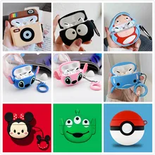 3D Earphone Case For Airpods Pro Case Silicone Stitch Cat Cartoon Headphone/Earpods Cover For Apple Air pods Pro 3 Case Keychain