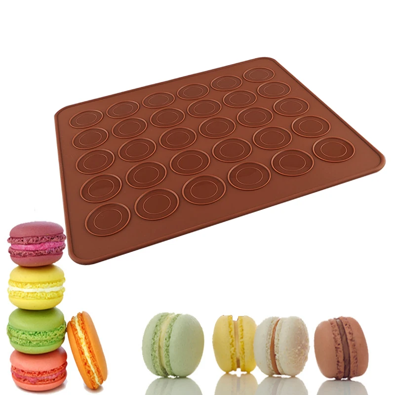 30Cavity Silicone Pastry Cake Macaron Macaroon Oven Baking Mould Tools Mat D5R0 