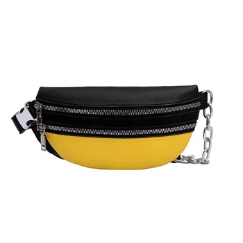

Chest Bag Phone Fanny Pack for Womens Shoulder Bags Double Pockets Soild Genuine Fashion Waist Bag Brand 2020 Belt Bag Women