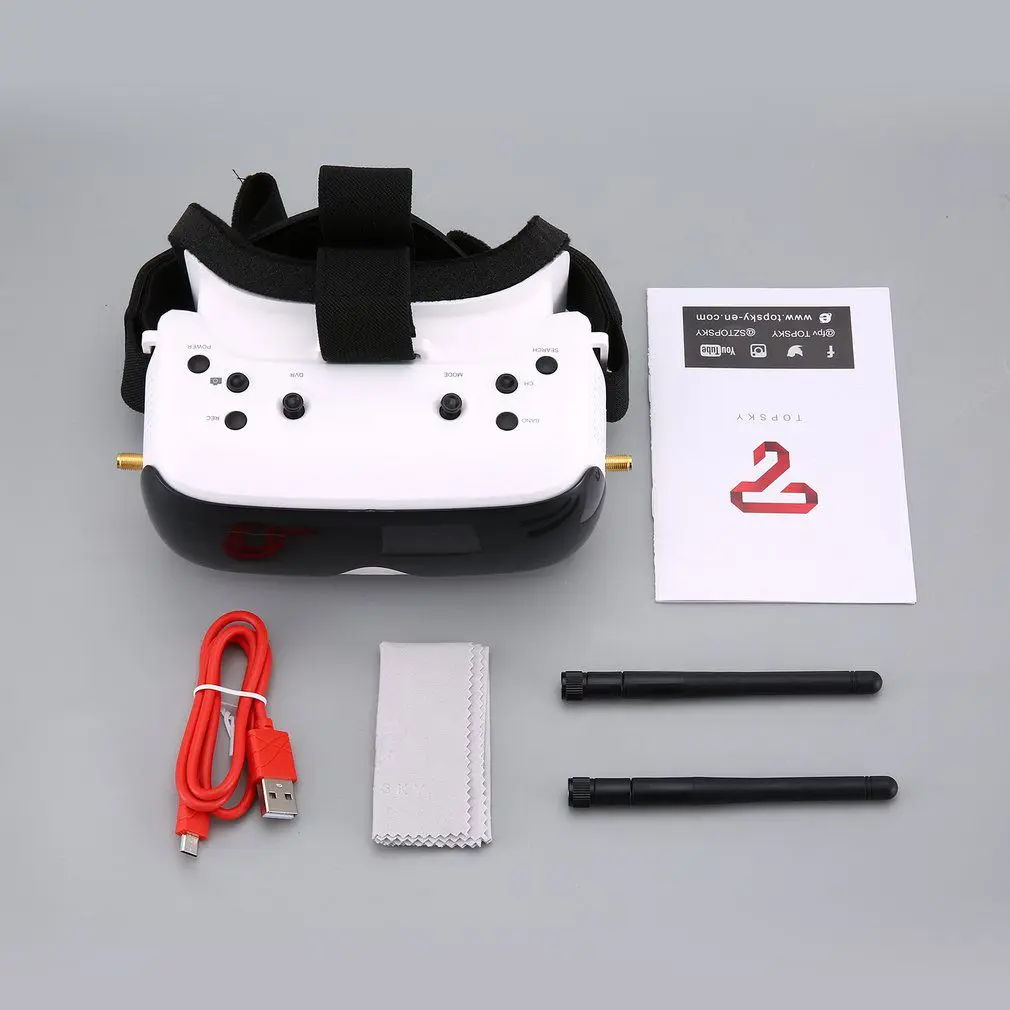 FPV Goggle TOPSKY премьер-1 s FPV защитные очки/часы 5,8G 86-FOV 640x480 ЖК-дисплей 4:3 2,4 дюймов/NTSC/PAL очки низкая Батарея Предупреждение DVR очки - Цвет: FPV Goggle