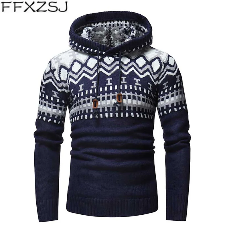 #Special Offers 2019 Autumn Winter Sweater Pullover Men Brand Stitching Casual Slim Sweaters Male Warm Thick Hedging Turtleneck Sweater XXL