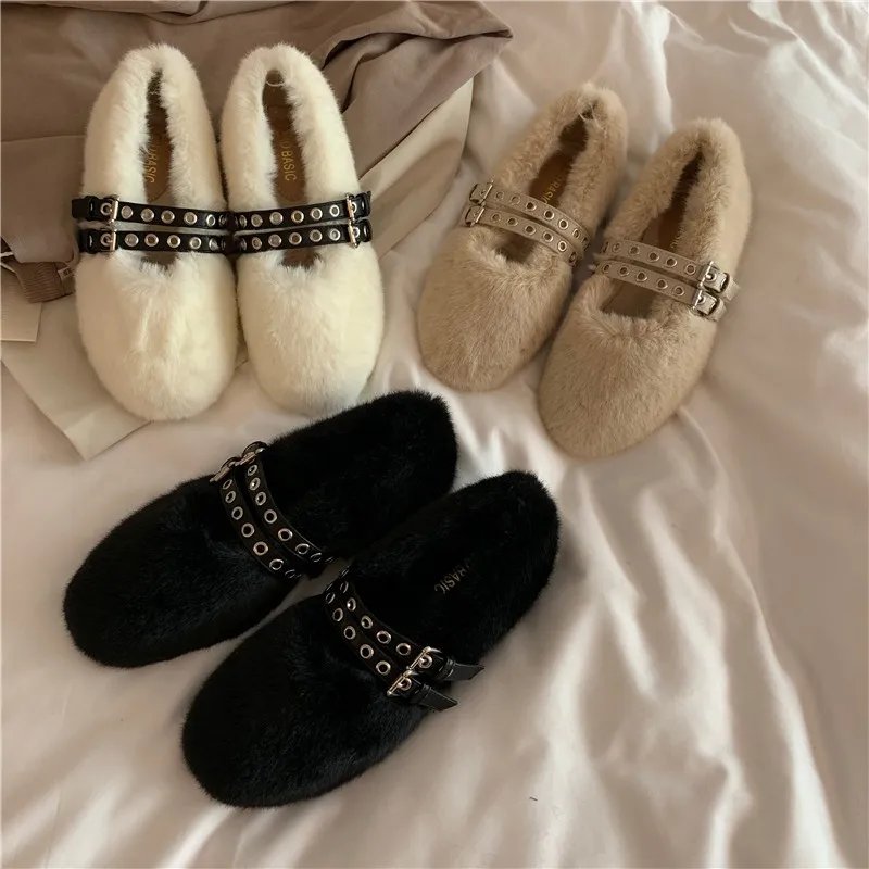 

Shallow Mouth Shoes Woman 2019 Women's Moccasins Female Footwear Casual Sneaker Loafers Fur Modis All-Match Round Toe New Boat