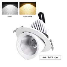 Белый светодиодный COB Точечный светильник потолочный светильник AC85-265V 5 Вт 7 Вт 10 Вт Алюминиевый встраиваемый светильник s круглый светодиодный панельный светильник