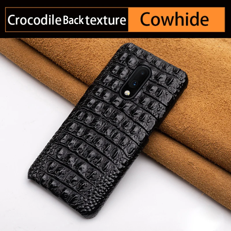 

Phone Case For One plus 6 6T 7 7 Pro Crocodile back texture Case For 3 3T 5 5T Back cover