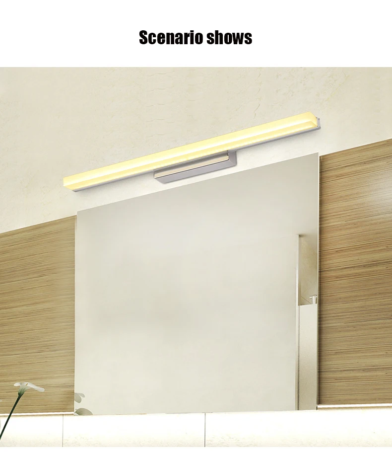 wall lamps Modern minimalist bathroom wall lamp mirror front light aluminum bathroom led light waterproof fog mirror light fixture the range wall lights