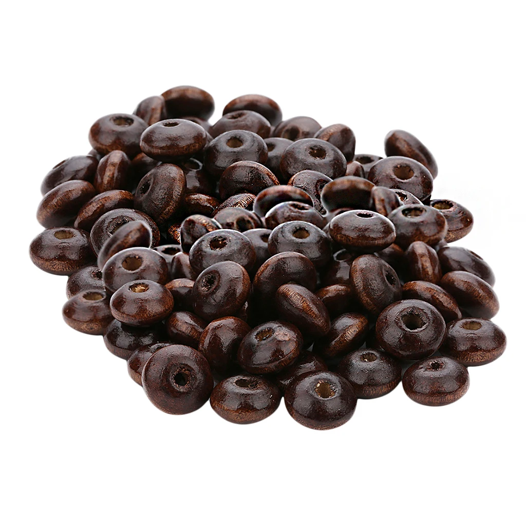 200 Pieces 3mm Large Hole Natural Wooden Abacus Beads Bulk Lots for Jewelry Making Craft DIY Macrame Bracelet Necklace