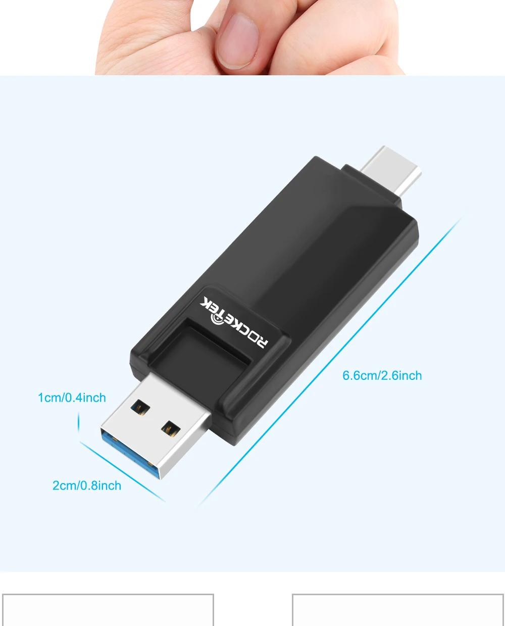 Rocketek type-c usb 3,0 otg телефон type c multi 2 в 1 устройство чтения карт памяти 5 Гбит/с адаптер для SD/TF micro SD Компьютерные аксессуары