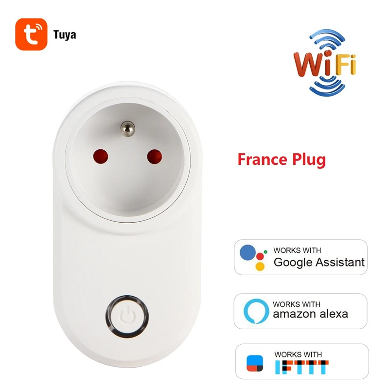 

France WIFI Smart Socket FR Plug Power Monitor Wireless Outlet Voice Control Smart Timing For Alexa Google Home IFTTT Free Ship