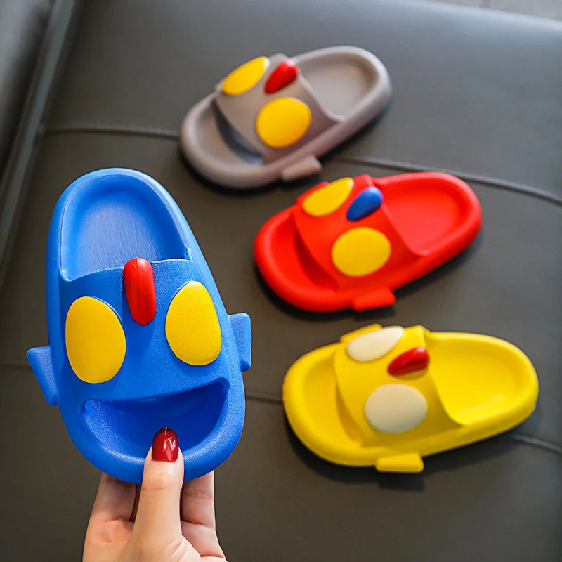 

Cartoon Children's Slippers 2022 Summer Boys Girls Slippers PVC Non-slip Kids Beach Shoes Swimming Slides Home Child Flip Flops