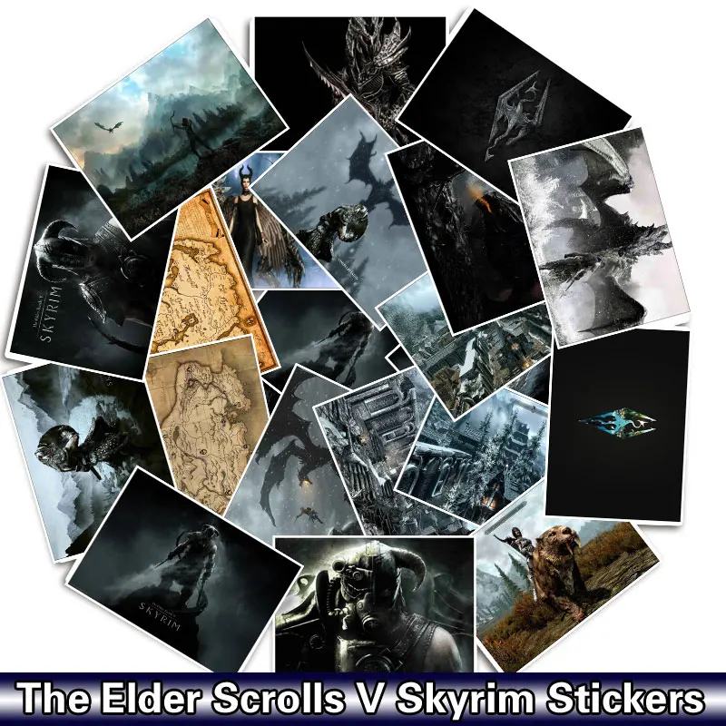 Наклейки для сноуборда багажа ноутбука 25 шт./упак. The Elder Scrolls V Skyrim