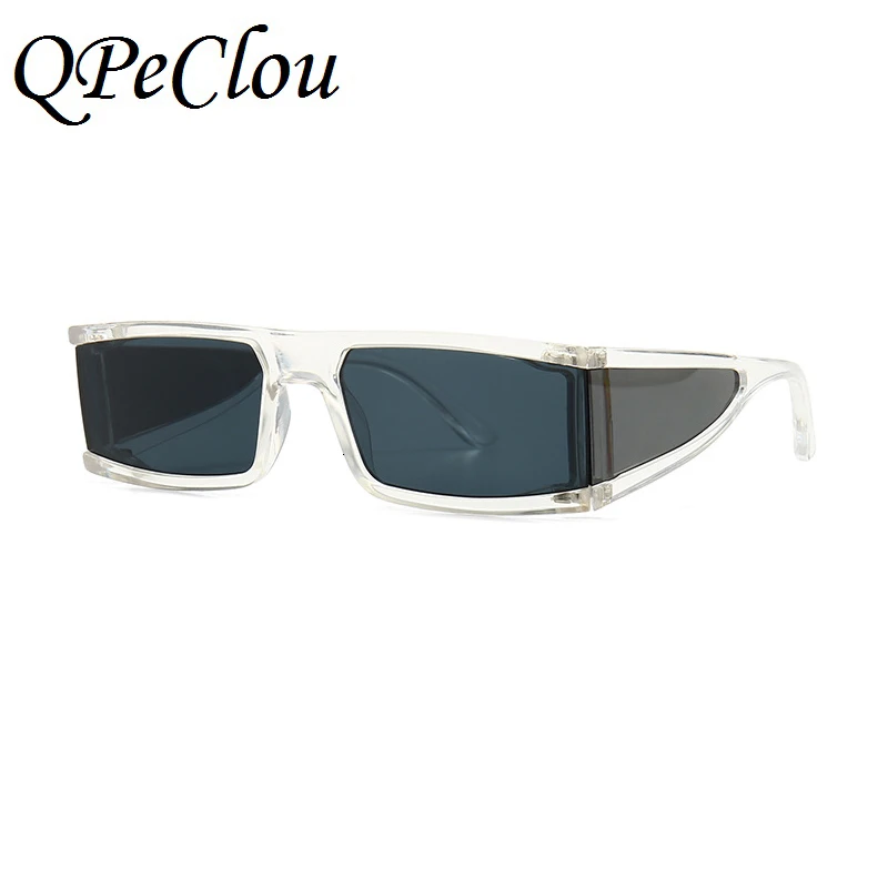 QPeClou модные зеркальные Квадратные Солнцезащитные очки для женщин новые зеркальные очки для женщин винтажные современные солнцезащитные очки для женщин - Lenses Color: Gray Gray0907