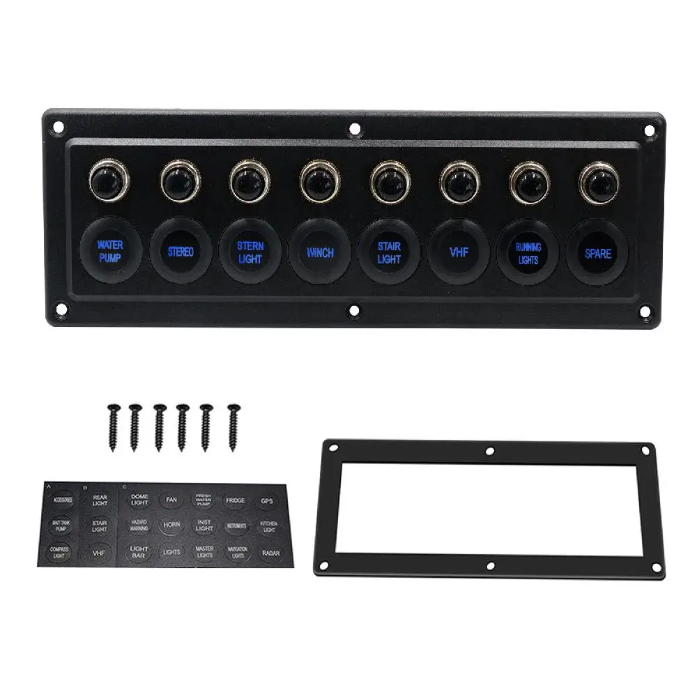 

Universal Control Switch For Rv Automobile Yacht Cab Single Touch Panel 12-24v Modified Control 12 Bits With Light Switch Parts