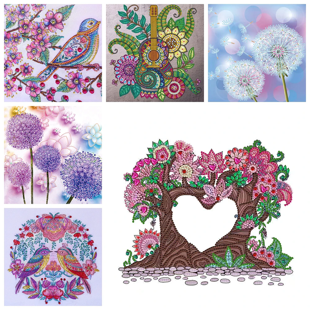 Partial Special Shaped Drill Diamond Painting 5D DIY Flower Series Home Decoration Gift Hanging 30x30 | Дом и сад