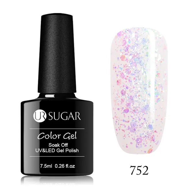Ur Sugar 7,5 мл розовый золотистый Гель-лак для ногтей розовый блеск блестки замочить от УФ светодиодный Гель-лак длительный дизайн ногтей маникюрный лак - Цвет: 752
