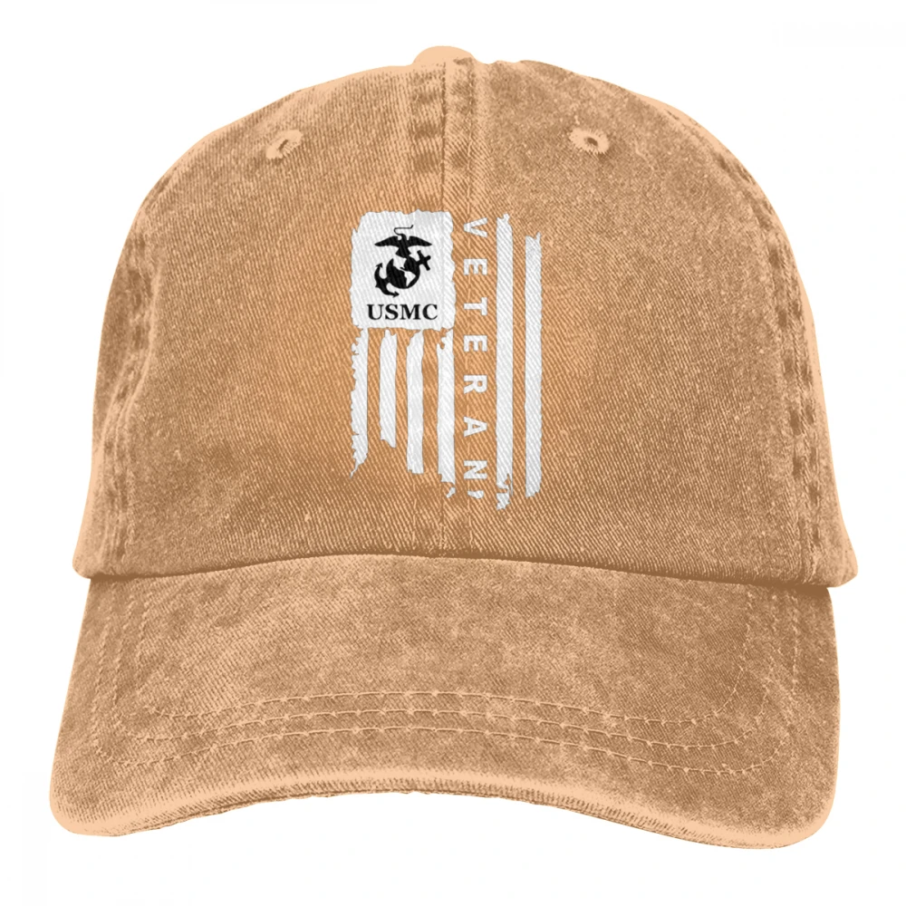 Американский флаг морская пехота USMC США Militar Casquette унисекс Мужские Женские джинсовые бейсболка с ремешком кепки Регулируемый Гольф папа шляпа - Цвет: Хаки