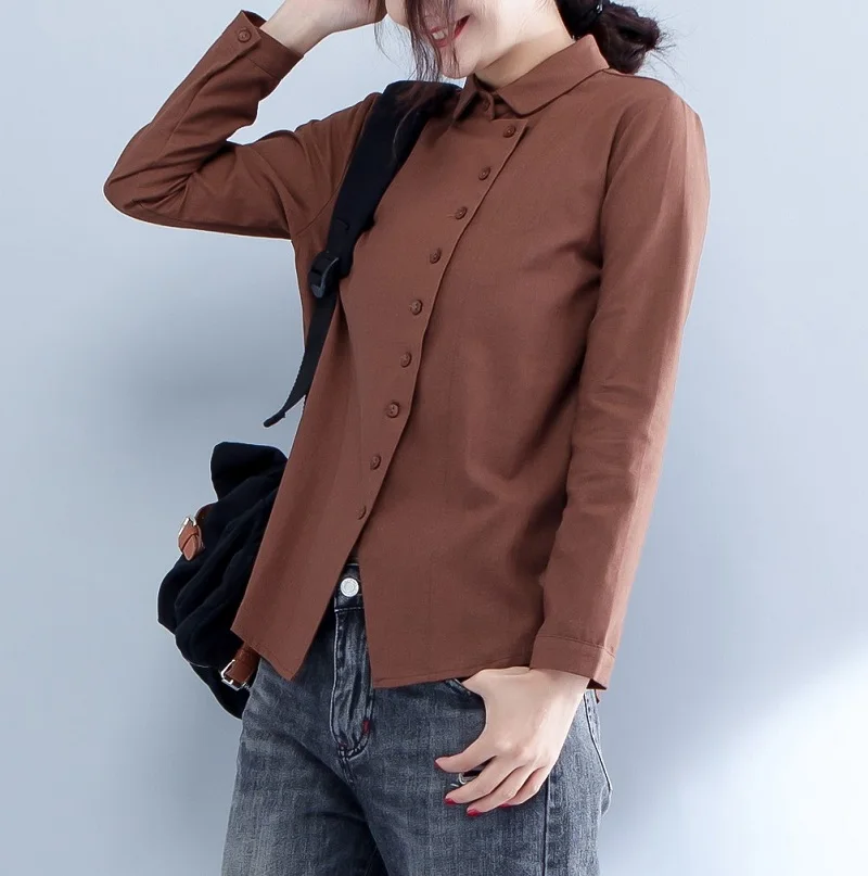 

Women Shirts Korean Fashion Linen Shirt Elegant Women Cotton Linen Blouses Shirt Female Harajuku Blusas Mujer De Moda 2019 Shirt