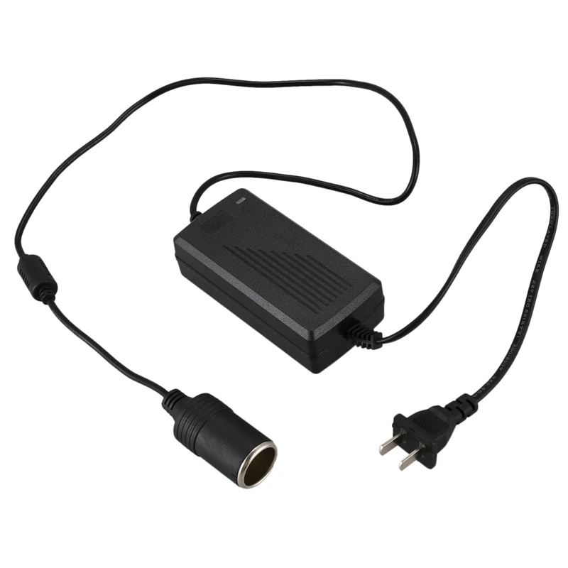 US Plug 110-220V AC to 12V DC Car Charger Lighter Converter Adapter Socket Black