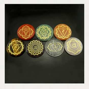 

Natural crystal round jewelry Indian religious Yoga chakras Sanskrit reiki healing meditation energy stone family ornaments