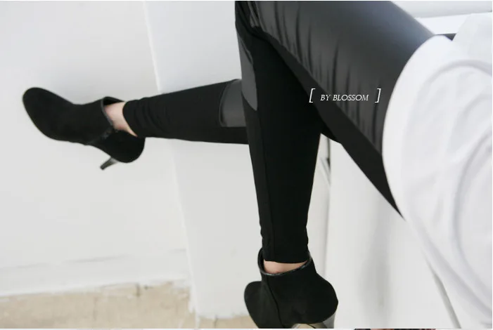 AliExpress модели в Европе и Америке, крутые, для похудения, искусственная кожа, матовые, женские Капри, леггинсы Yiwu