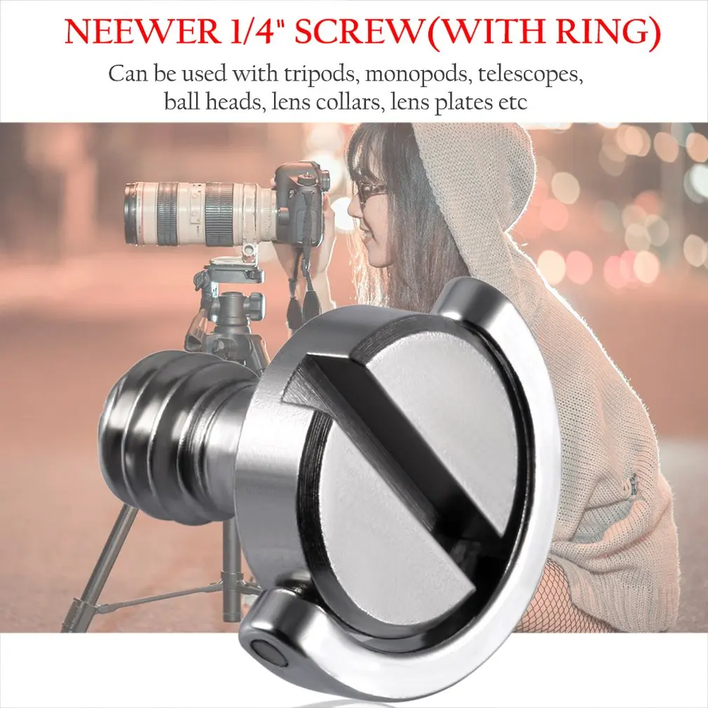 1/4" Screw with D Ring for Camera Tripod / Monopod / Quick Release Plate