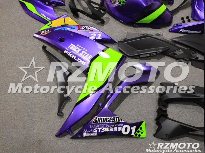 4 Gifts New style ABS Injection Mold motorcycle Fairings Fit For YAMAHA R3 R25- 15-19 Bodywork Set Custom purple green