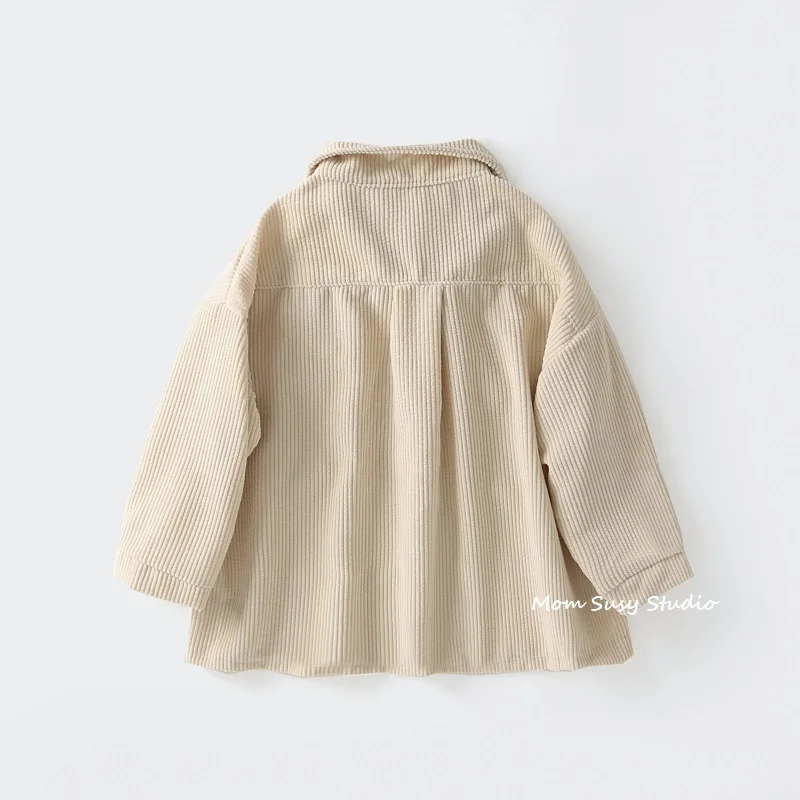Fashion Baby Girl Boy Corduroy Shirt Jacket Infant Toddler Child Spring Autumn Coat Baby Outwear High Quality Clothes 1-8Y