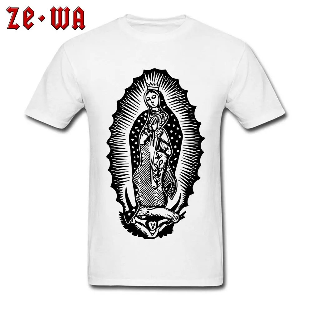 Virgin Of Guadalupe Popular T Shirt On Sale Designer 100% Cotton White Fashion Tshirt Historic Culture Theme Print T-Shirts |