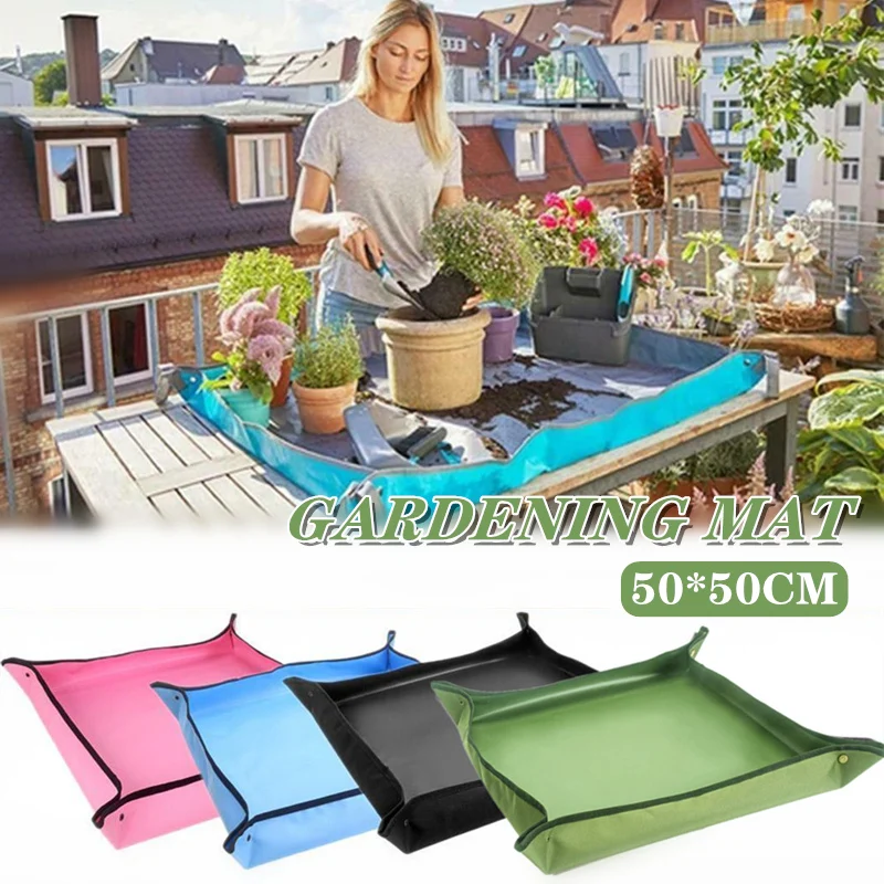 Potting-Mat Transplanting Flower Gardening-Pad Foldable Waterproof PE 50--50cm