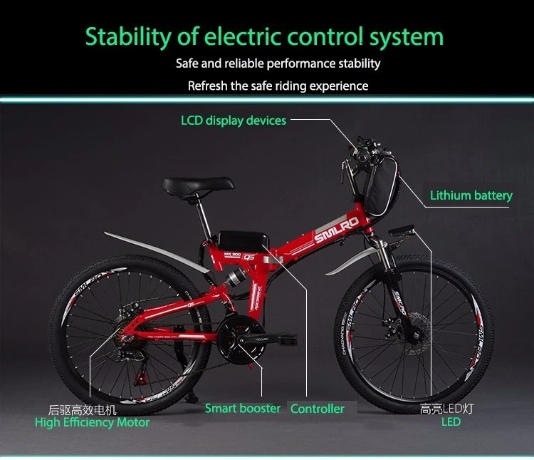 Discount 26 Inch Folding Electric Mountain Bike 48v Lithium 500w Smart Electric Bicycle Battery Power Instead Of Walking Ebike 14