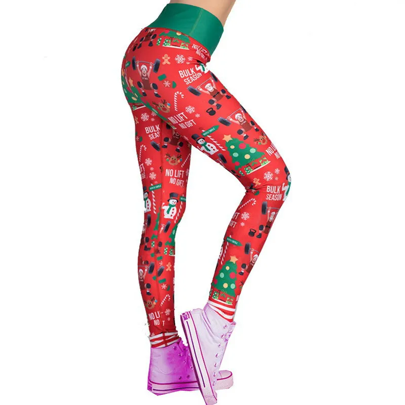 

INSPK Women Yoga Pants Christmas Red Tree Polyester Fitness Leggings Seamless Elasticed Sport Clothing 2020 Hot Sale S-3XL,1PCS