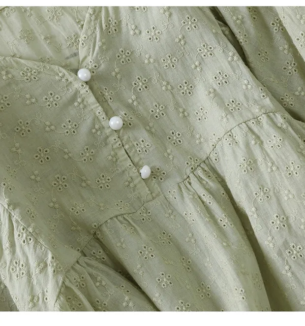 Coton and linen женская блузка, однотонная повседневная с круглым вырезом, с рукавами-фонариками, свободного кроя, с оборками, женские элегантные рубашки, верхняя одежда, топы