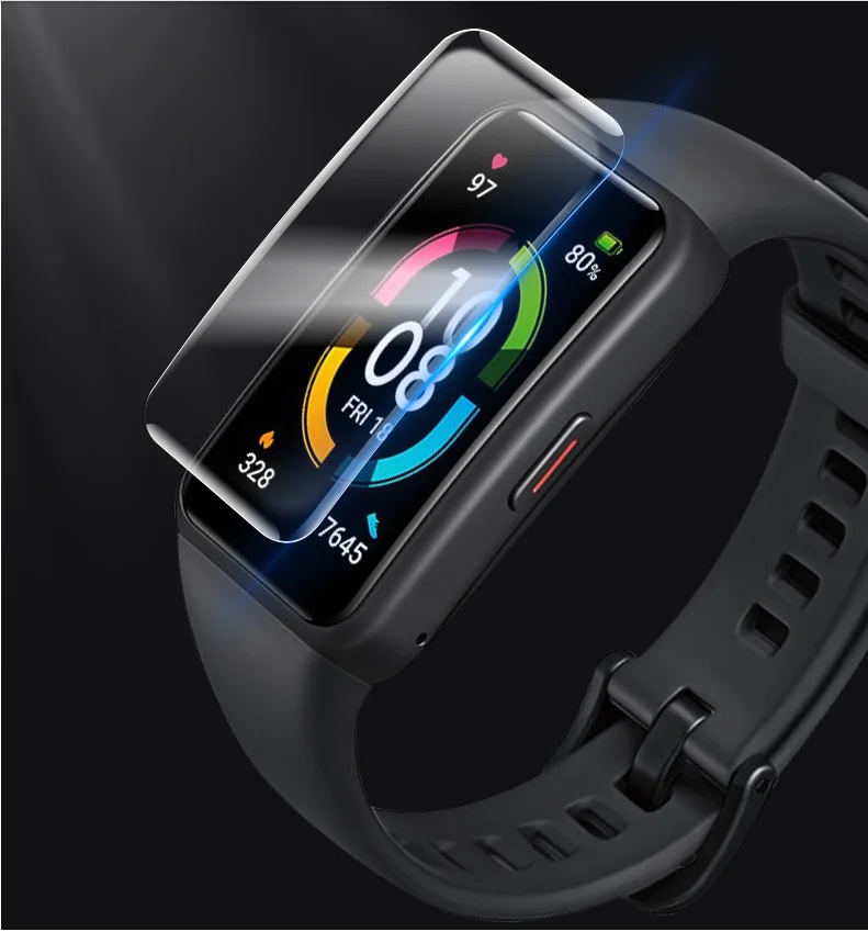 

2pcs Screen Tpu Clear Protective Film for Huawei Honor Band 6 Smartwatch Ultra-thin Full Cover Hydrogel Soft Protector HD Film
