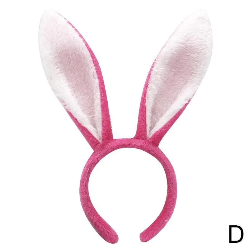 white hair clips Cute Easter Adult Kids Cute Rabbit Ear Headband Prop Plush Hairband Dress Costume Bunny Ear Hairband Party Decorations For Home vintage hair clips