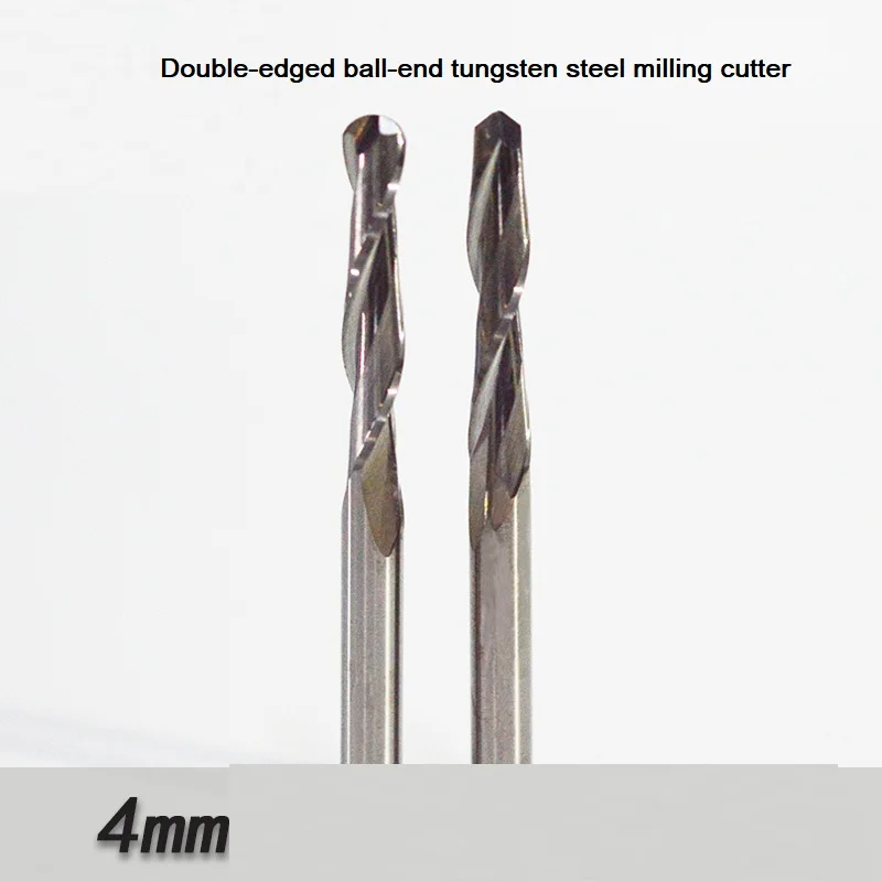 

4mm double-edged ball-end tungsten steel milling cutter, CNC machine tool, acrylic carving tool, carbide milling cutter