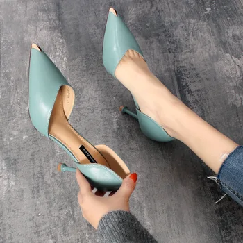 

sunny everest Girls Dress Shoes Female Fine Spring 2020 New Fresh Pointed Shoes Summer 8cm