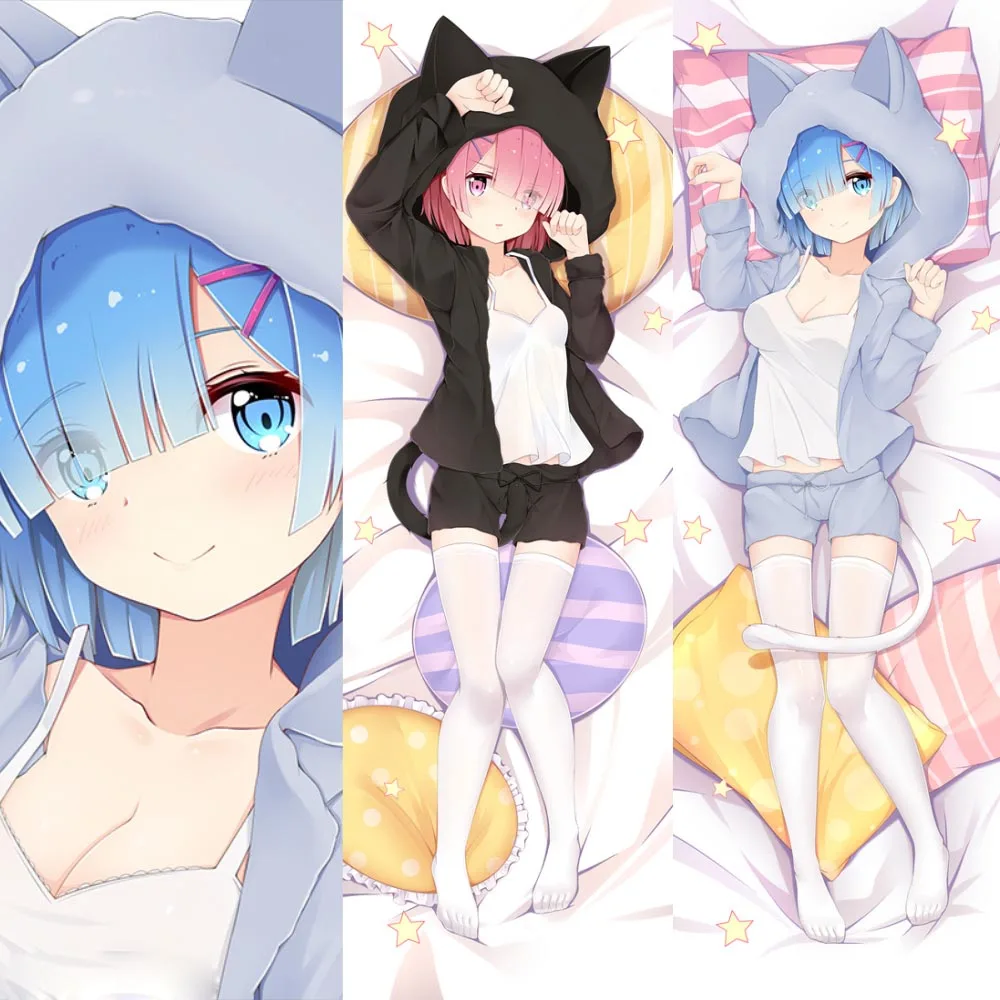 Аниме Re Zero kara Hajimeru Isekai Seikatsu Emilia Rem Ram наволочка для обнимания тела чехол Подушка