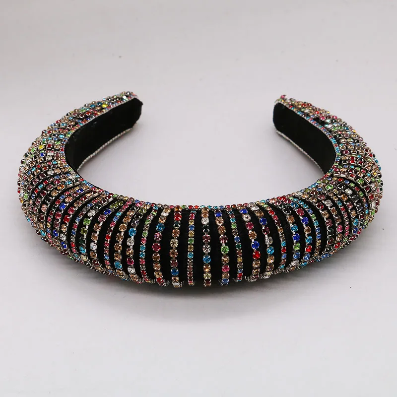 Colored chain Модная Роскошная корона в стиле барокко с цветочным узором и двойными кристаллами, ювелирная Тиара для волос ручной работы, аксессуары для волос, головной убор для свадебной вечеринки - Окраска металла: Colored chain