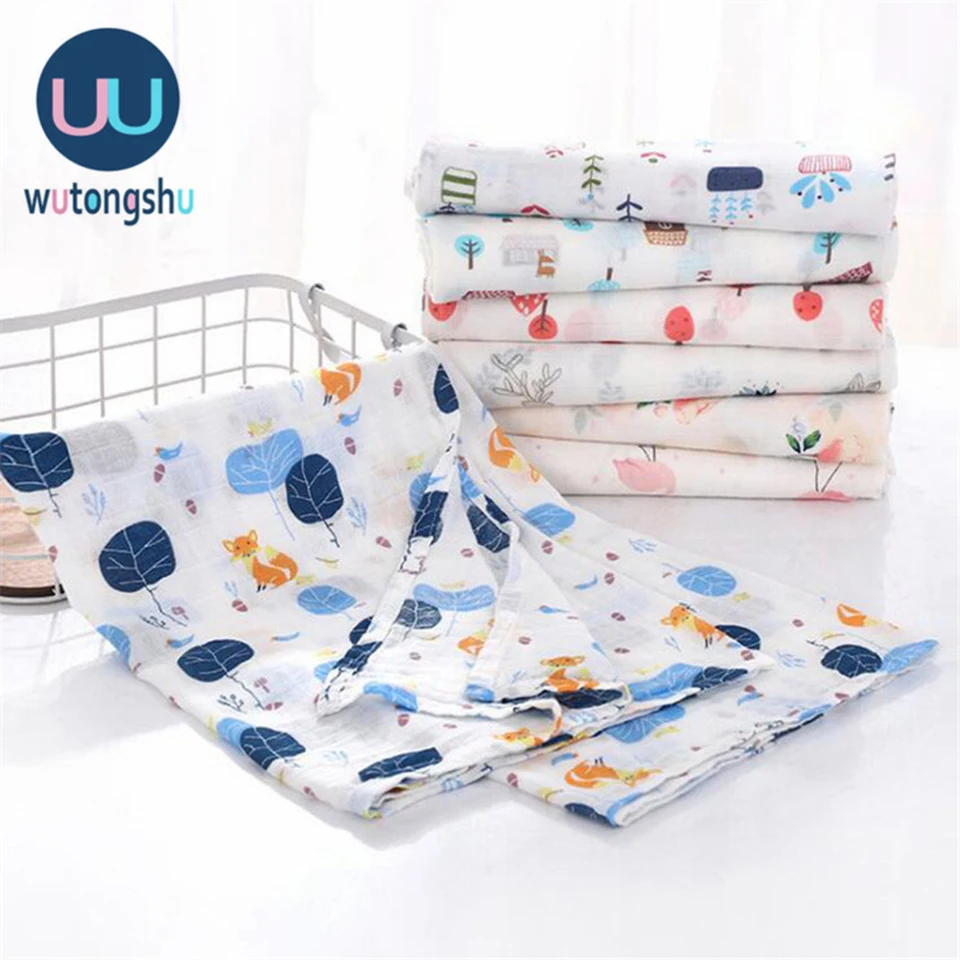 Selimut Bayi Muslin Swaddle Newborn Katun Organik Bayi Mandi Manta Disambiguasi Bebe Bayi Wrap Tidur Nyenyak Stroller Cover Tonggak Selimut Selimut Bedong AliExpress