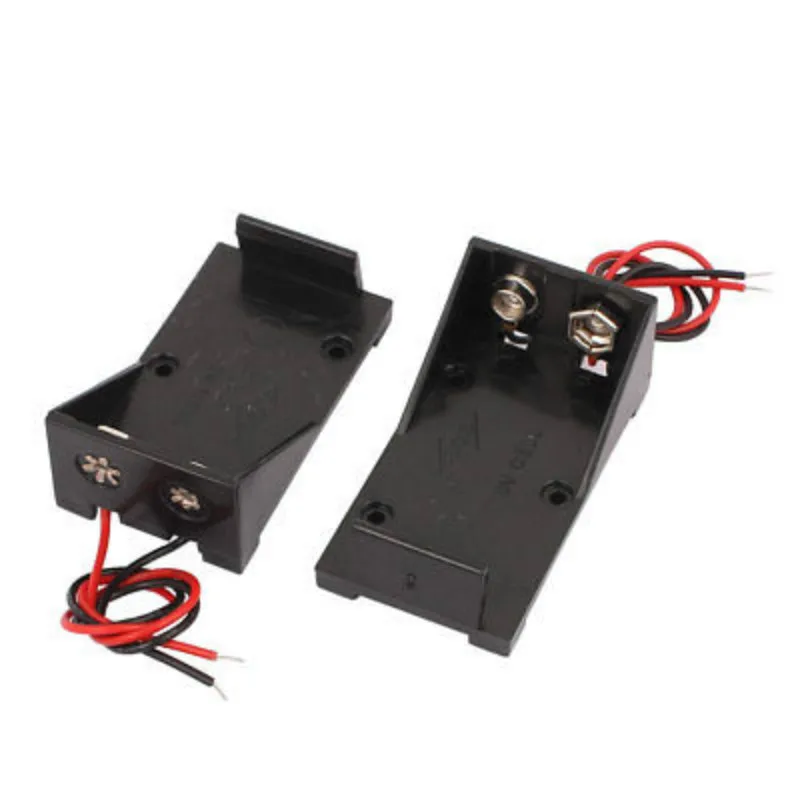 

20pcs/set 2-Wires Lead 9V Battery Holder Screw Mounted Storage Case Box Connector Battery Case