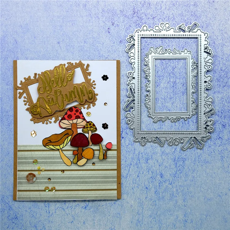 

GJCrafts Bakground Frame Dies Metal Cutting Dies New 2019 for Card Making Scrapbooking Embossing Craft Dies Christmas Decor