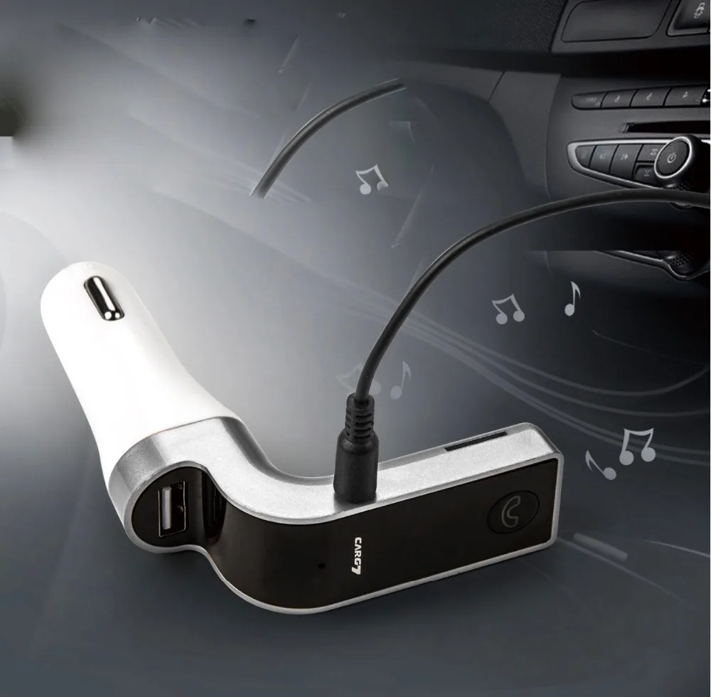 Хэндс-фри 4-в-1 Беспроводной Bluetooth FM передатчик G7+ AUX модулятор Автомобильный комплект MP3-плеер SD USB ЖК-дисплей автомобильные аксессуары