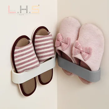 

L.H.S Household bathroom wall-mounted perforated shoe rack bathroom accessories Shelf Bathroom towel rack moisture-proof slipper