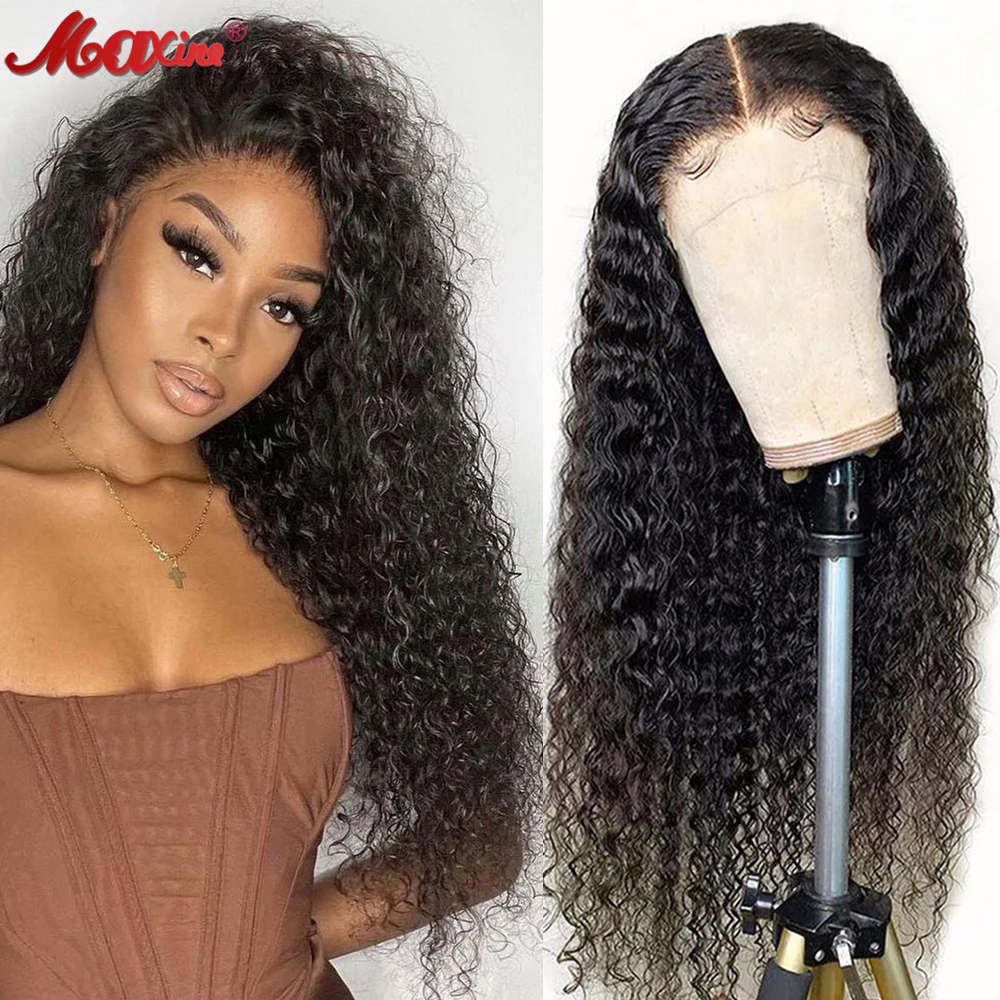 Deep Wave 6x6 5x5 Lace Closure Wig 30" Brazilian Invisiable HD Transparent Lace Wigs For Women