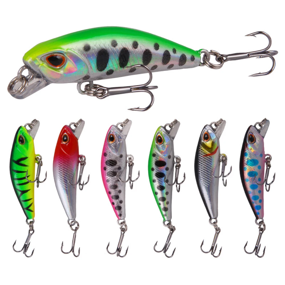 

1Pcs 4.5cm/3.5g MINNOW 3D Eyes Sinking Fishing Lures 6 Colors Plastic Artificial Bait Hard Fish Bait Fishing Tackle Accessories